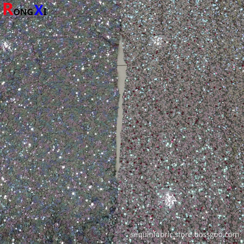 3mm&5mm mixed Brand New sublimation Bridal Sequin Fabric